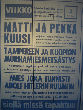 Viikkosanomat-lehden mainos tammikuulta 1965