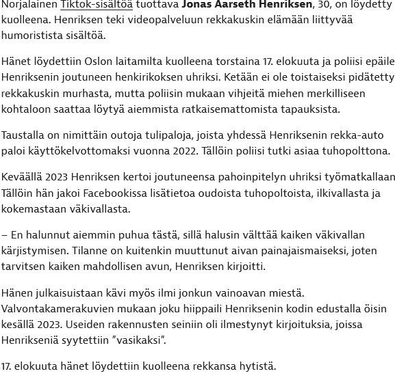 Screenshot 2023-08-24 at 13-07-08 Suosittu Tiktok-rekkakuski murhattiin hämärissä olosuhteissa Norjassa – Taustalla vainoamista ja tuhopoltto.png