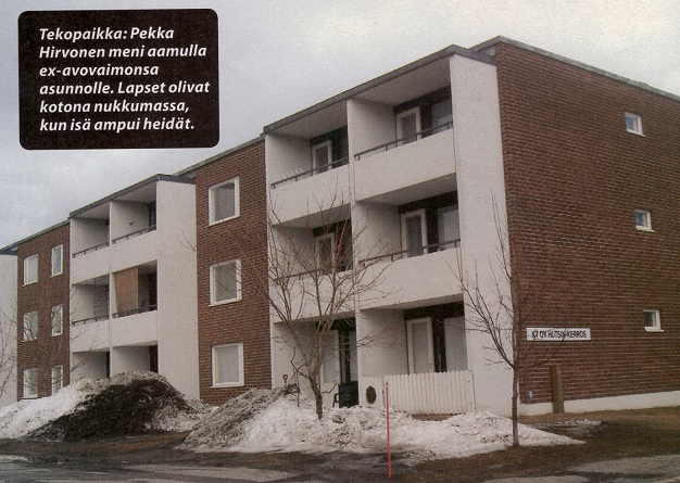 Surmat tehtiin tässä talossa Kiteen Harjuntiellä. Kuva ja teksti Alibi 5/2005.