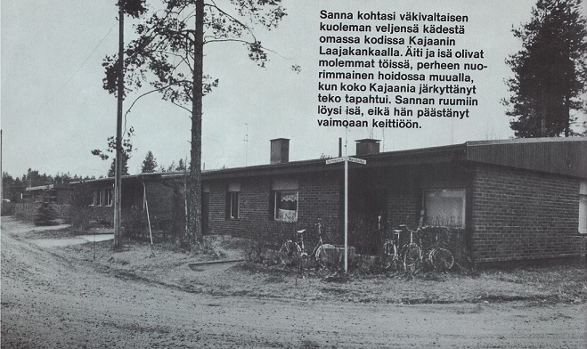 Kuva ja teksti Alibi 1/1987. Talo sijaitsee Nurmikantien ja Sarapolun kulmauksessa.