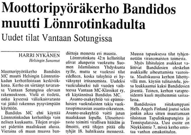Helsingin Sanomat 20.4.1996.