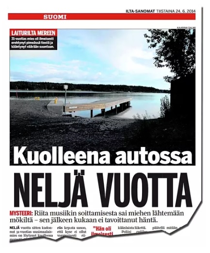 IS kertoi Tiina Hälvän miehen löytymisestä 24.6.2014. (KUVA: Kaj Aalto, Sanoman arkisto)