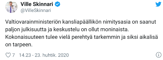 Skinnari-jokkeri twiittaa