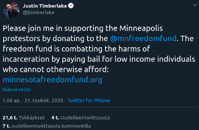 TImberlake kivatwiittaa aidatusta linnoituksestaan.jpg
