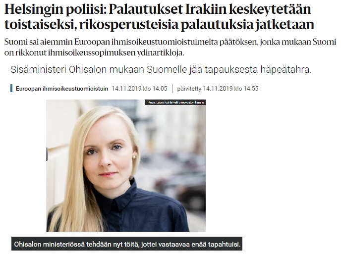 Lähteet HS 16.11.2019 ja YLE 14.11.2019