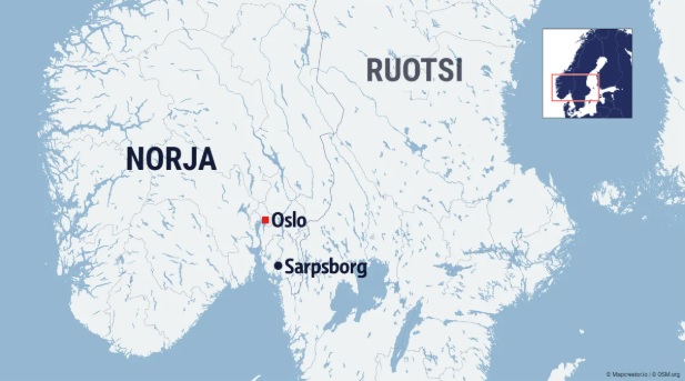 Sarpsborg sijaitsee noin 60 kilometriä etelään Norjan pääkaupungista Oslosta. Tommi Pylkkö / Yle