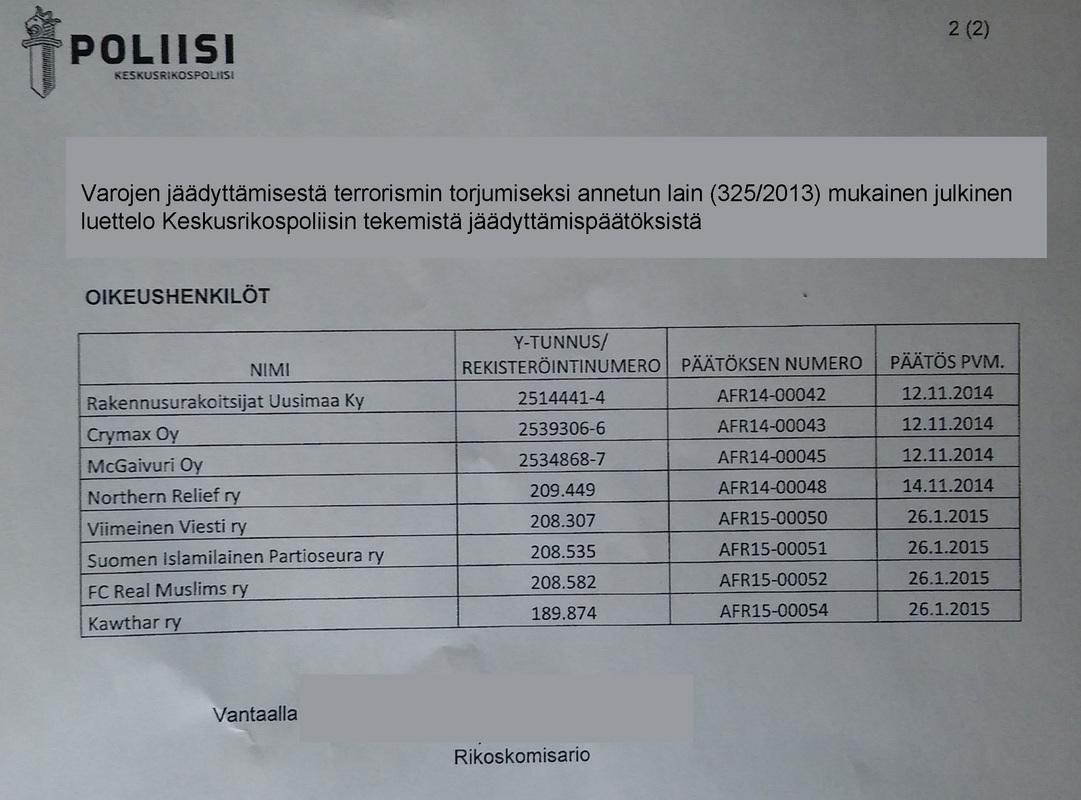 Jäädytyslistaa