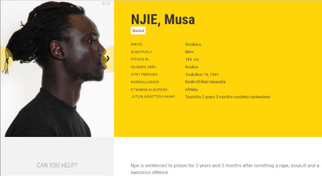 Ilmeisesti Gambiasta Ruotsiin raiskailemaan tullutta Musa Njie -nimistä etsii nyt myös Interpol most wanted -sivullaan.jpg