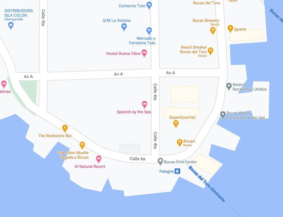 Bocas del Toro - eteläkärki - Google Maps.jpg