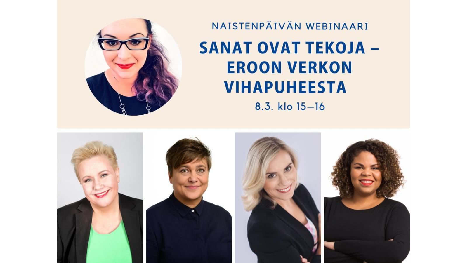 Sanat ovat tekoja - naistenpäivän vihapuheseminaarissa esiintyjänä mm Vihreiden Fatima Diarrhea.jpg