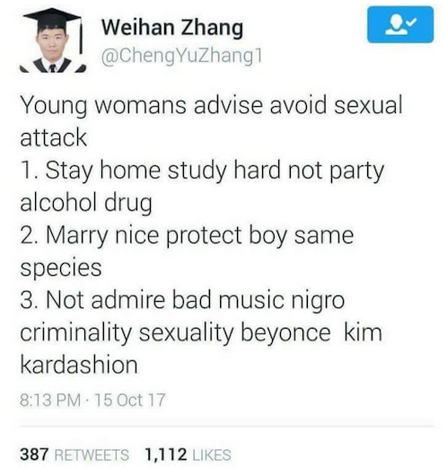 Nuoret tyttöset, kuunnelkaa Zhangin viisautta.