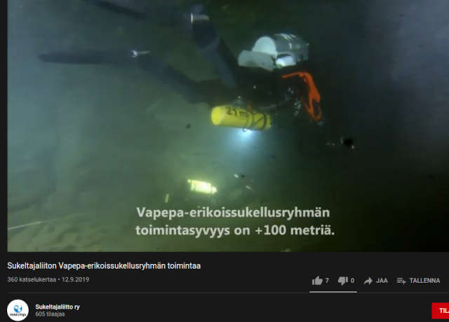 Tekniikka- ja erikoissukeltajaryhmä käyttää apunaan seoskaasuja ja esimerkiksi vedenalaisia skoottereita.jpg