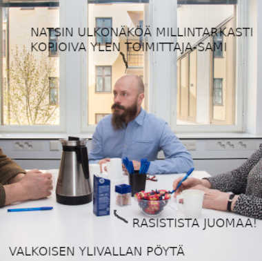 SAMI KOIVISTO on muovannut itsestään natsin näköisen ja poseeraakin rasistisen juoman, maidon, äärellä.jpg