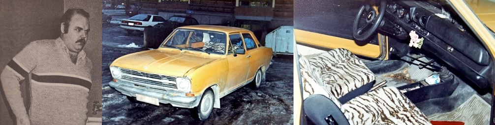 Vasen kuva Alibi 1987. Muut kuvat Poliisi. Kadettin rekisteritunnus on peitetty, mutta kuten muistamme, niin se oli UAT-172.