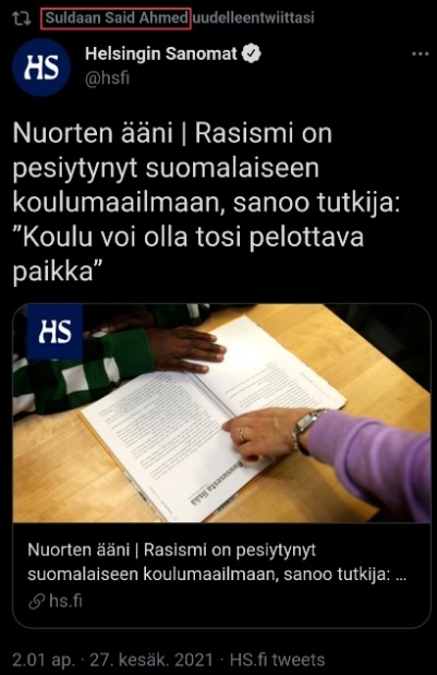 Suldaan Ahmed levittää - Suomen koulut rasistisia.jpg
