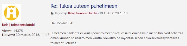 Kuvakaappaus Kelan sivuilta.