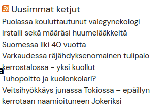 Uusimmat ketjut etusivulla.