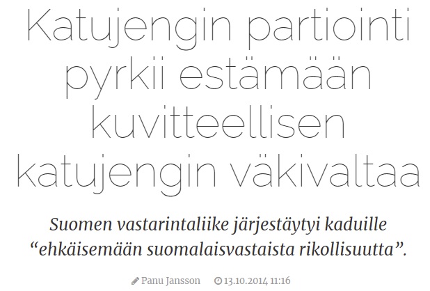 Vieläkö City-lehden Panu Jansson pitää väkivaltaa kuvitteellisena?