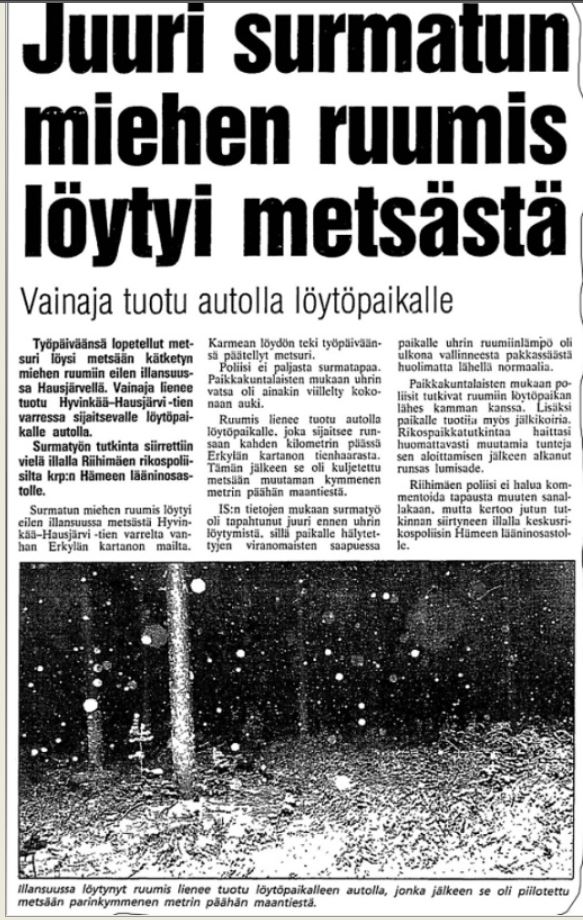 IS_20Huhtikuuta1991_JuuriSurmatunMiehenRuumisLöytyiMetsästä.JPG