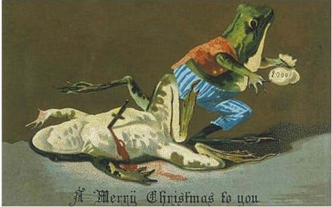 Sammakkoaiheinen joulutoivotus viktoriaaniselta ajalta.jpg