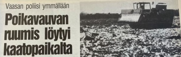 Iltalehti uutisoi tapauksesta heti löytöä seuranneena päivänä. Kuvasta näkyy alueella operoineiden koneiden valtava koko. IL-ARKISTO