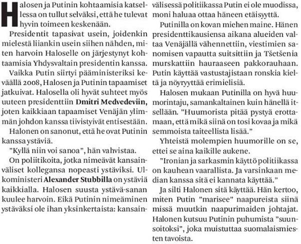 Suomen Kuvalehti 18/2011, sivu 20.