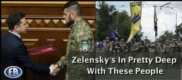 Zelensky antoi uusnatsijohtajalle UKRAINAN SANKARI PALKINNON, tässä tilaisuudesta käsi kädessä.jpg