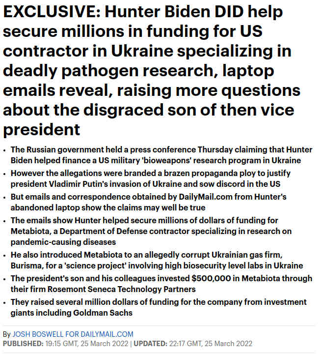 Bidenin perhe on sotkeutunut UKR vaarallisten patogeenien biolabroihin, tietää myös Daily Mail.jpg