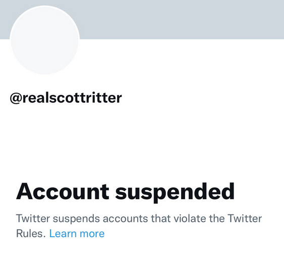 Scott Ritter account suspended.PNG