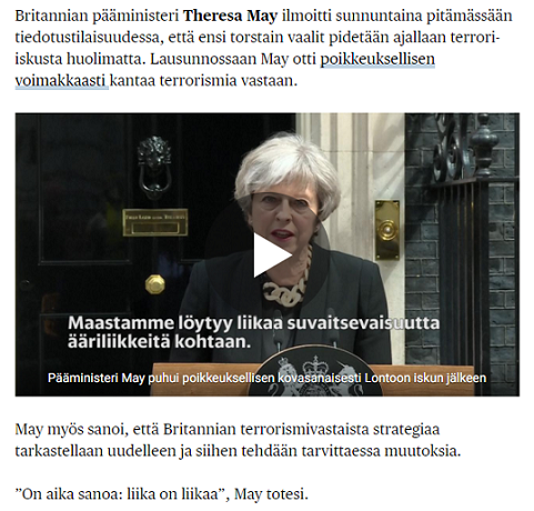 Kuvakaappaus HS:n uutisesta.