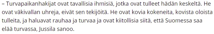 Minna Jussila, SPR. https://yle.fi/uutiset/3-8244304