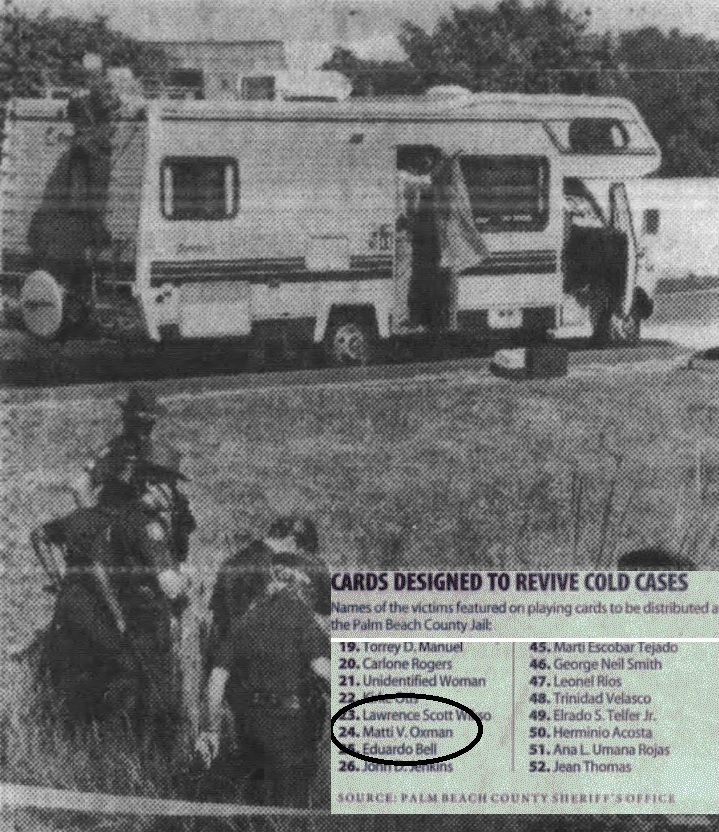 Kuvat Sun-Sentinel 6.11.1985 ja South Florida Sentinel 2.3.2006.