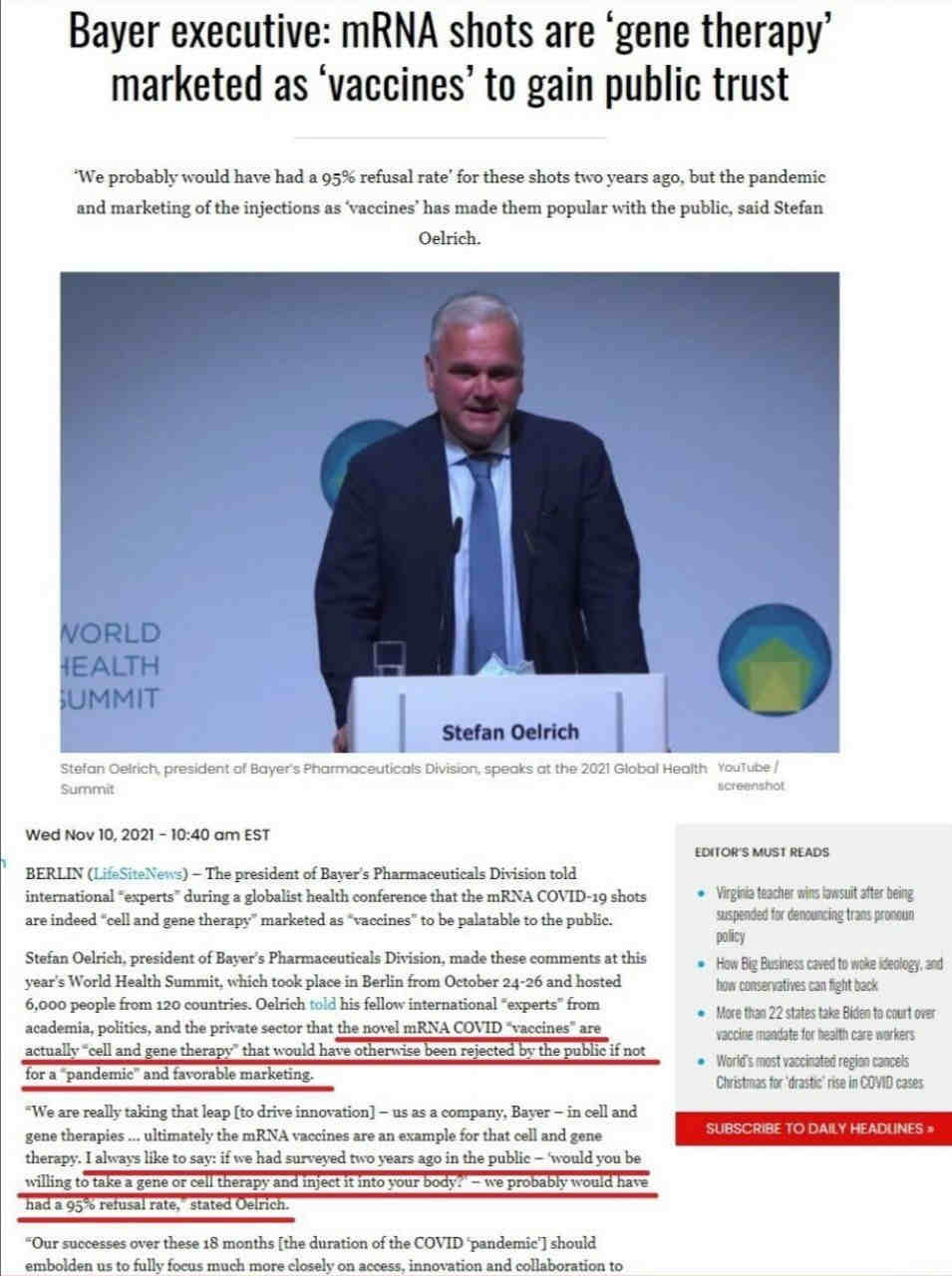 Bayer-pomo 2021 - mRNA-injektiot ovat rokotteina markkinoituja geeniterapioita luottamuksen saamiseksi.jpg