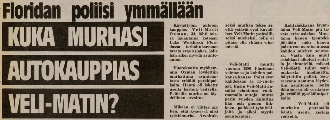 Iltalehti 18.11.1985.