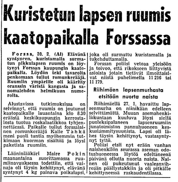21.02.1967 Forssan lapsenmurha Riihimäen lapsenmurha.jpg