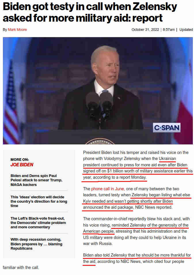 Biden oli kerrotusti korottanut elenskylle aantaan, kun tama luetellut lisavaatimuksiaan juuri annettujen apustuksien paalle.jpg