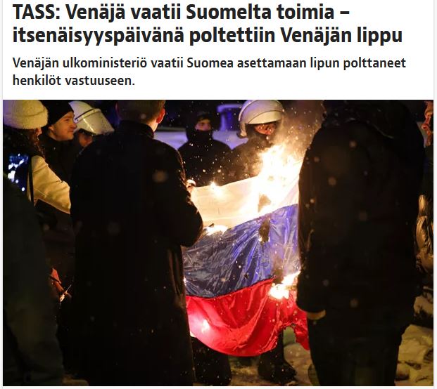 Venäjän lippu poltettiin - ryssä itkee..JPG