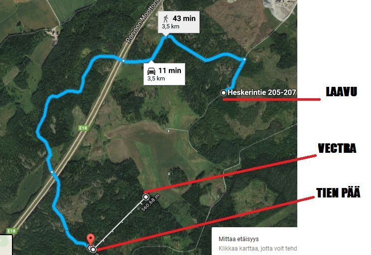 Palopaikalta 500m tien päähän+ 3,5km laavulle=4km, SHITLOCK-FOTO