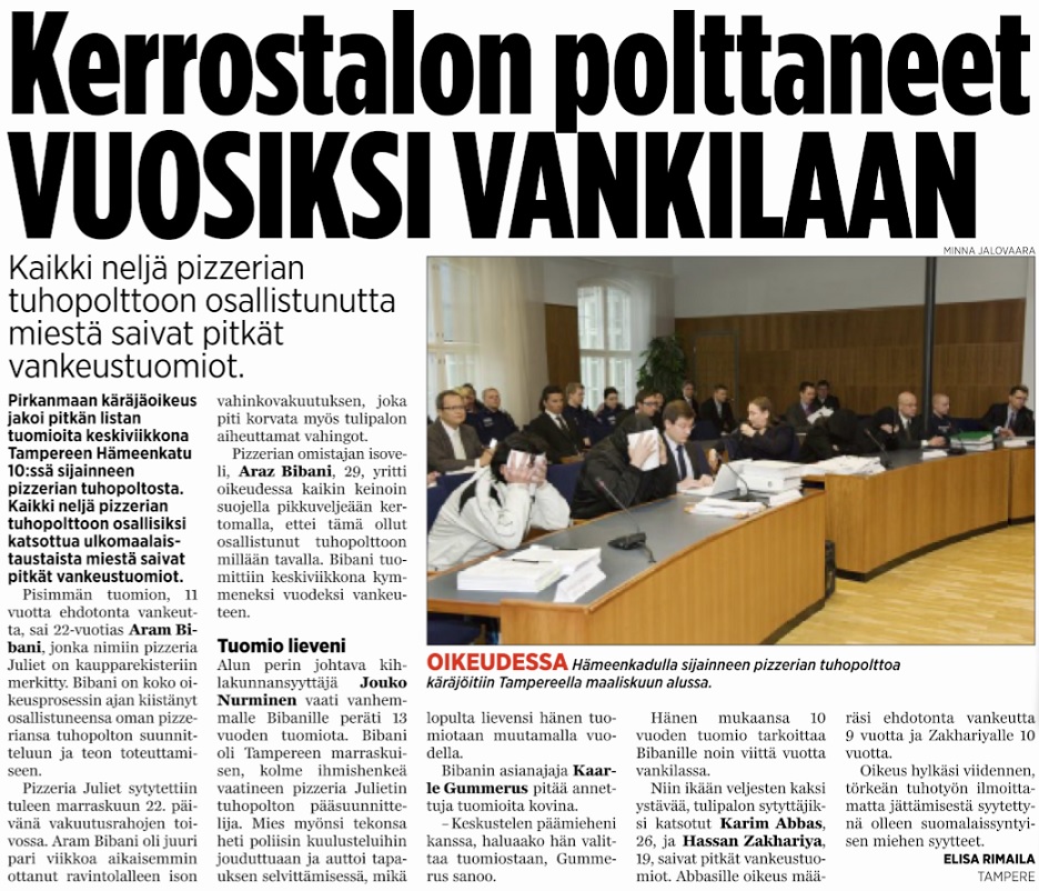 Iltalehti 31.3.2011. "Kerrostalon polttaneet", sanoo otsikko. Mihin jäi maininta uhreista?