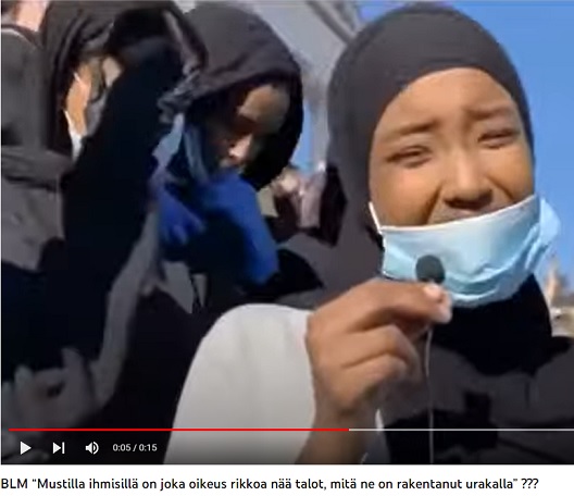 Kuvakaappaus BLm-miekkarin videolta Helsingissä.
