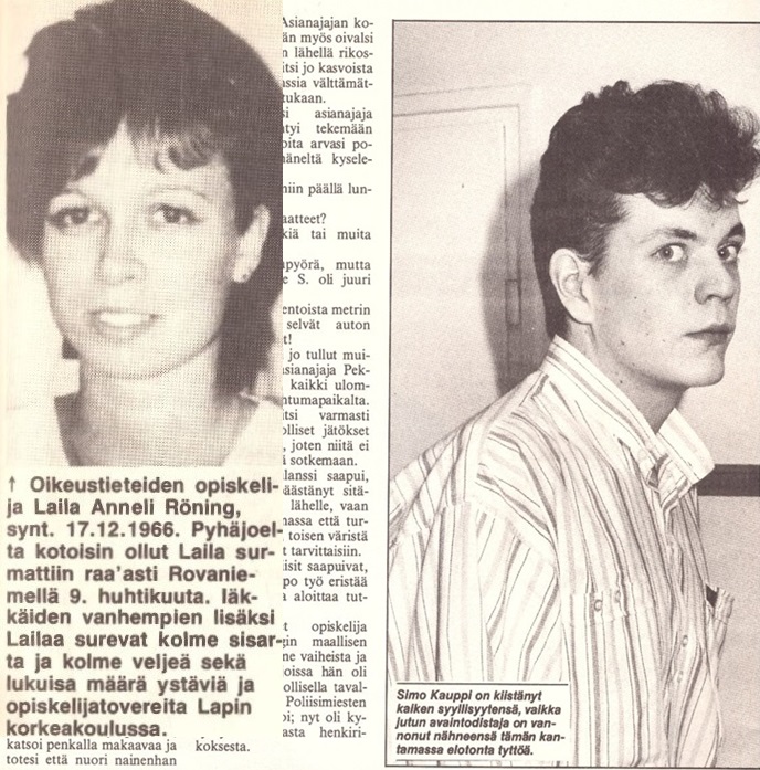 Röning kuva ja teksti Alibi 7/1989, Kauppi kuva ja teksti Rikosposti 9/1989.