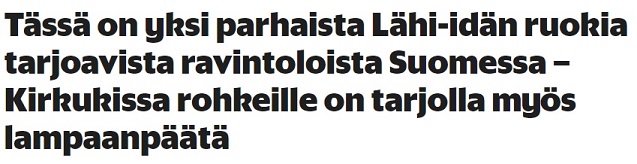 Tosi rohkeille myös toimistohuoneen special a`la kokin ciccel.