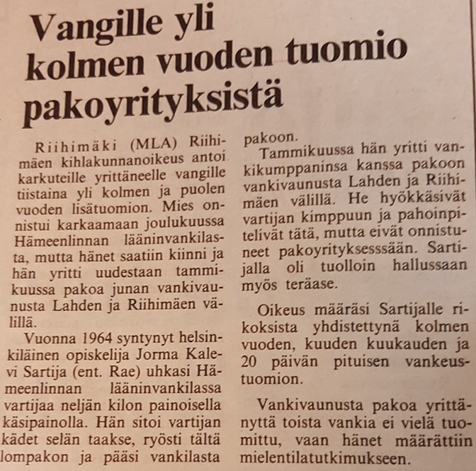 Lehtileike. En muista/tiedä mistä lehdestä.