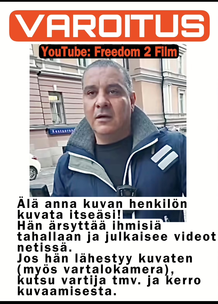 Ylilaudalla joku oli tehnyt tyypistä varoituksen