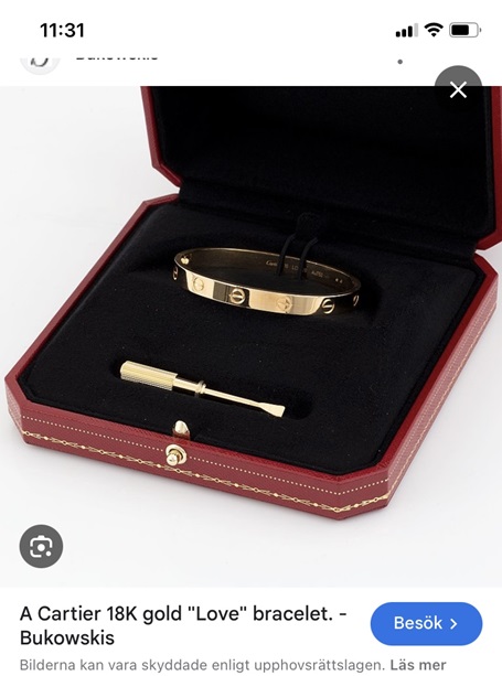 Cartier Love koru, huom meisseli