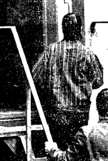 Kuva Helsingin Sanomat 11.10.1972. Hiustyyli viittaisi Kari Kuloon, (vert. piirros).