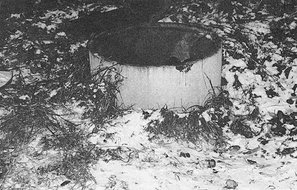 Kaivon kansi ylösnostettuna. Vainajan jalka näkyvissä.jpg