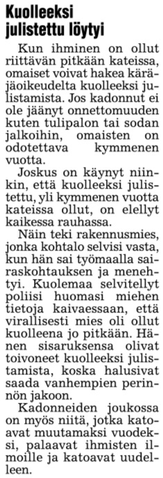 Iltalehti 9.8.2003.
