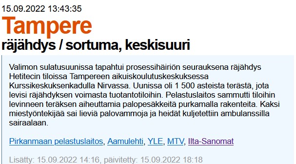 Tilannehuone.fi 15.9.2022