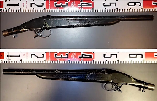 Tähän katkaistuun haulikkoon nelikymppinen mies tarttui, kun poliisi käskytti häntä ulos pihasaunasta.jpg